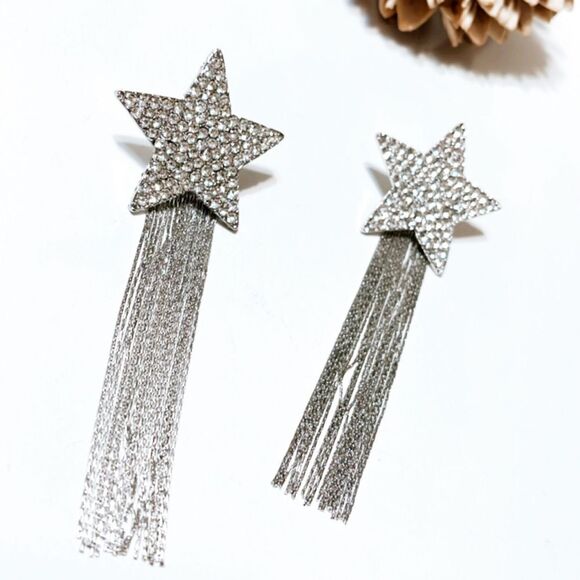 Star tassel drop earrings M55 - Picture 2 of 6